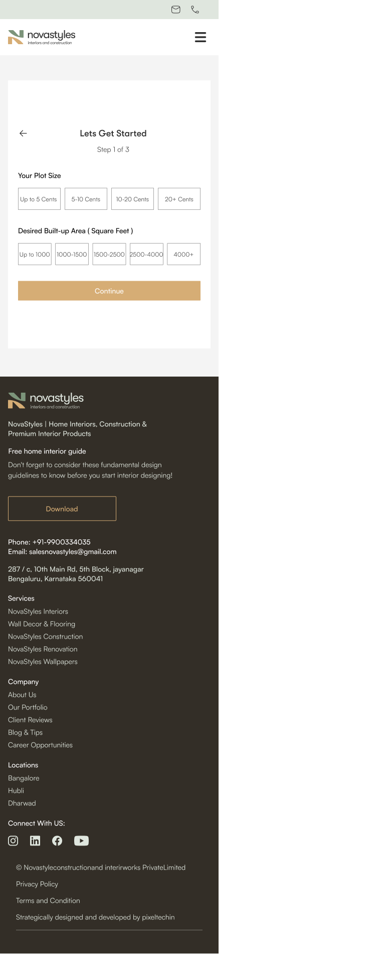 Estimation Step 3 — Specifications